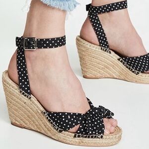 NWB “Tessa” Polka Dot Espadrille Wedge Sandals